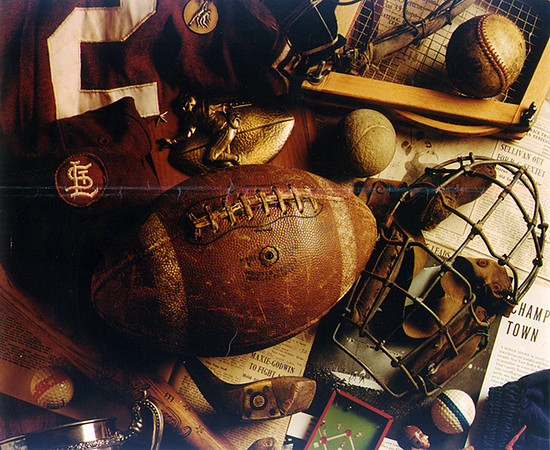 Antique Vintage Sports Montage Digital Retouching Photography_before Photo
