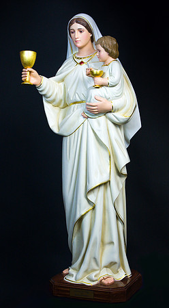 Madonna & Child-4694 statue made of wood in Italy and hand painted.