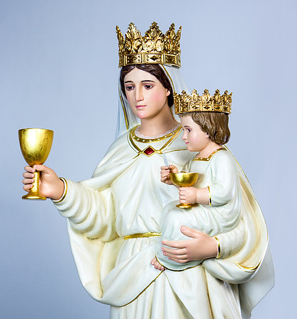 Madonna & Child-4634-2 statue made of wood in Italy and hand painted.