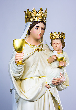 Madonna & Child-4662 statue made of wood in Italy and hand painted.