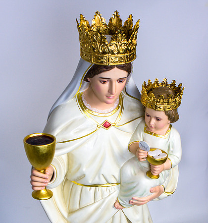 Madonna & Child_Above 4672 statue made of wood in Italy and hand painted.