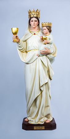 Madonna & Child-4634 statue made of wood in Italy and hand painted.