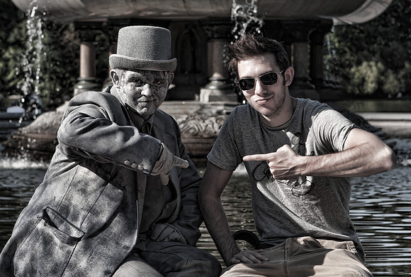 Cory & Greyman in Central Park Pointing_Slide
