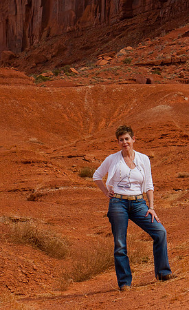 Person on Sandstone, American South West, Monument Valley, Colorado Plateau