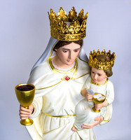 Madonna & Child Statue Made of Wood in Italy and hand-painted.