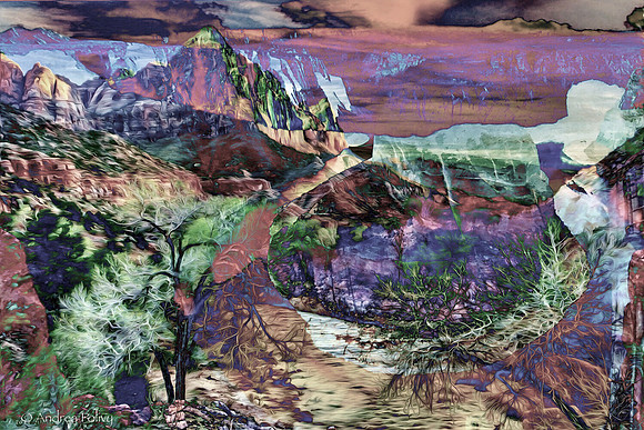 Zion Canyons Mixed Abstract Dull-4485