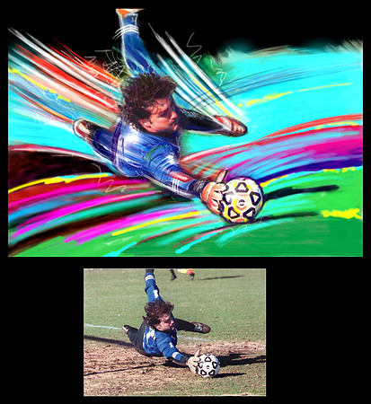 Digitally Enhanced Custom Sports Man Retouching Art